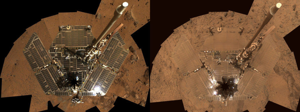 Mars Rover with solar panels validating the drone cleaning method