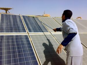 Manual Cleaning of Solar Panels